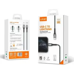 LDNIO - Cable De Carga Para iPhone Usb C 2m Carga rápida 30w