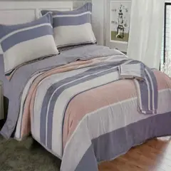 MINGDA - Set de cobertor 2 pz verano antiestrés de 5 piezas 100% algodón