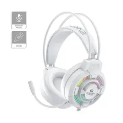 ENKORE - Auricular Gamer Alámbrico Rainbow 5.1 Blanco Active EKHG1004UW