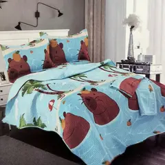 MINGDA - Set de cobertor 2 pz verano de 5 piezas 100% algodón