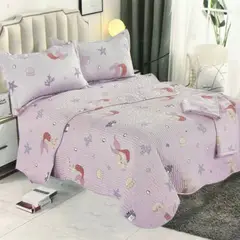 MINGDA - Set de cobertor 2 pz verano de 5 piezas 100% algodón