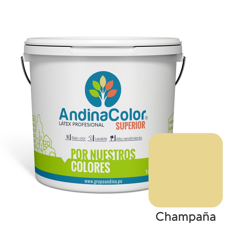 PINTURA SUPERIOR CHAMPAÑA LATEX 1 GALON