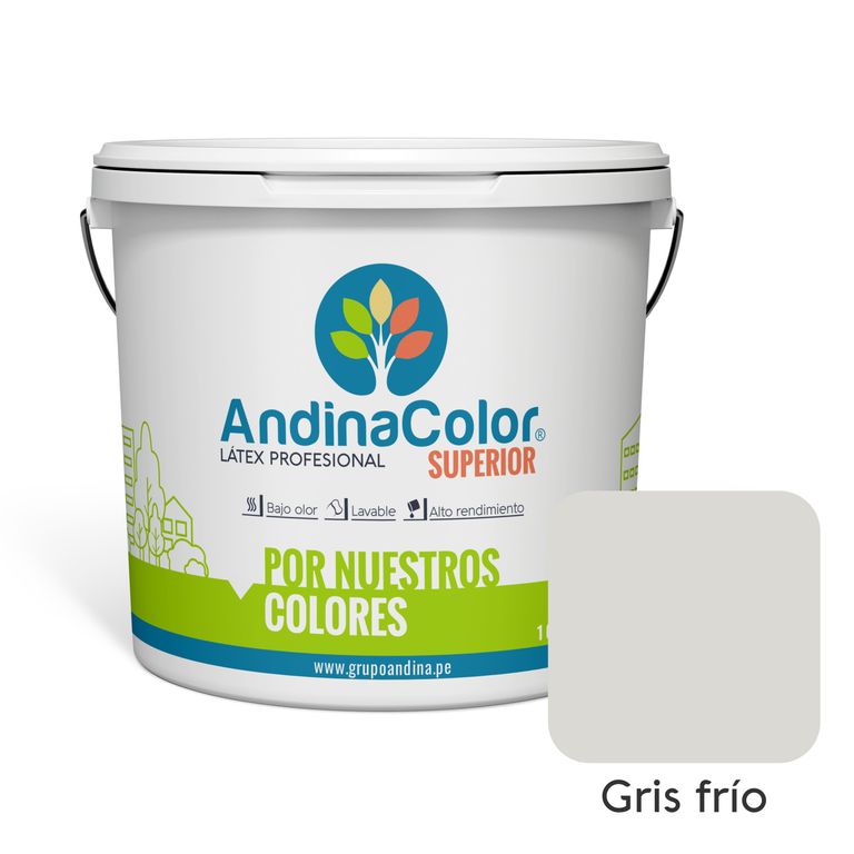 PINTURA SUPERIOR GRIS FRIO LATEX 1 GALON