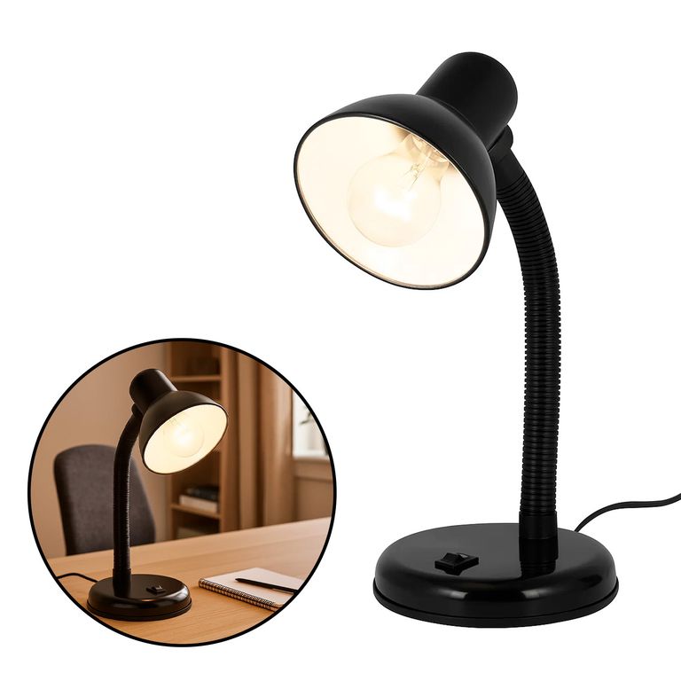 Lampara de Escritorio Ajustable con Foco LED Luz Calida