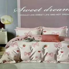 MINGDA - Set de Edredón 2pz de 5 Piezas + Set Sabanas + Fundas 100% Algodón