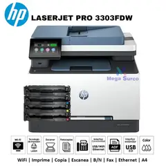 HP - Impresora Multifuncional Color LaserJet Pro 3303fdw