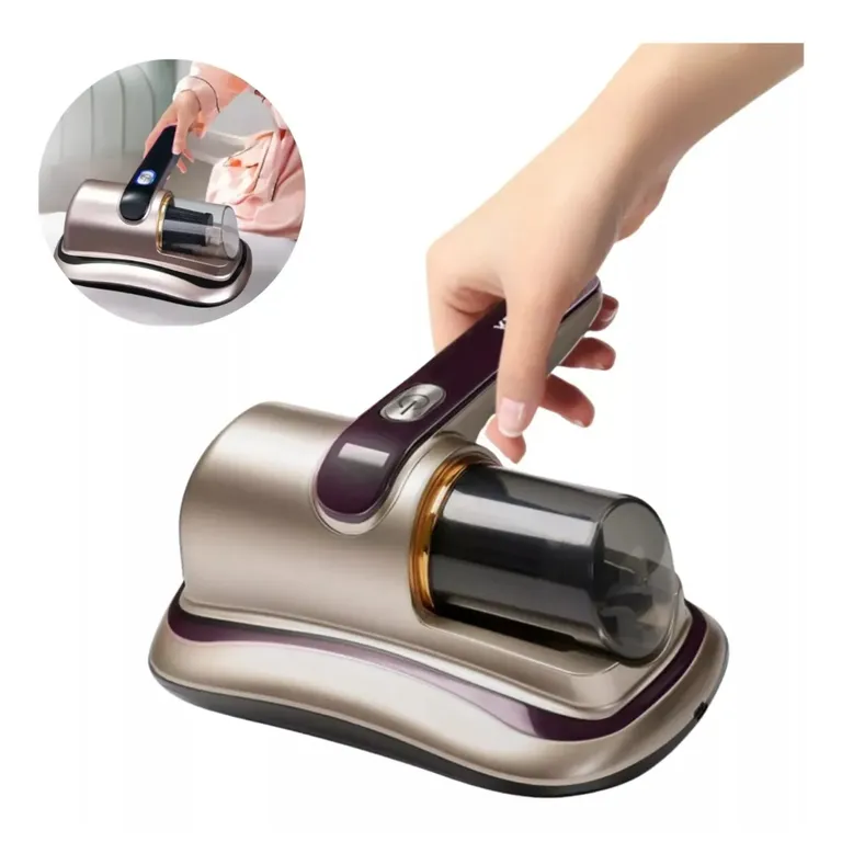 ASPIRADORA INALÁMBRICA DE MANO ANTIÁCAROS CON LUZ LED