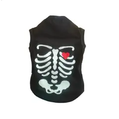 GENERICO - Polo halloween para perros y gatos esqueleto fosforescente 5