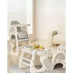 GENERICO - Silla de comer escritorio para bebes y niños blanco amarillo