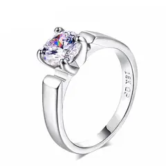 LA TIENDA 88 JOYAS Y ACCESORIOS - La Tienda 88 - Anillo De Compromiso Mujer Bañado en Oro de 18k - Blanco