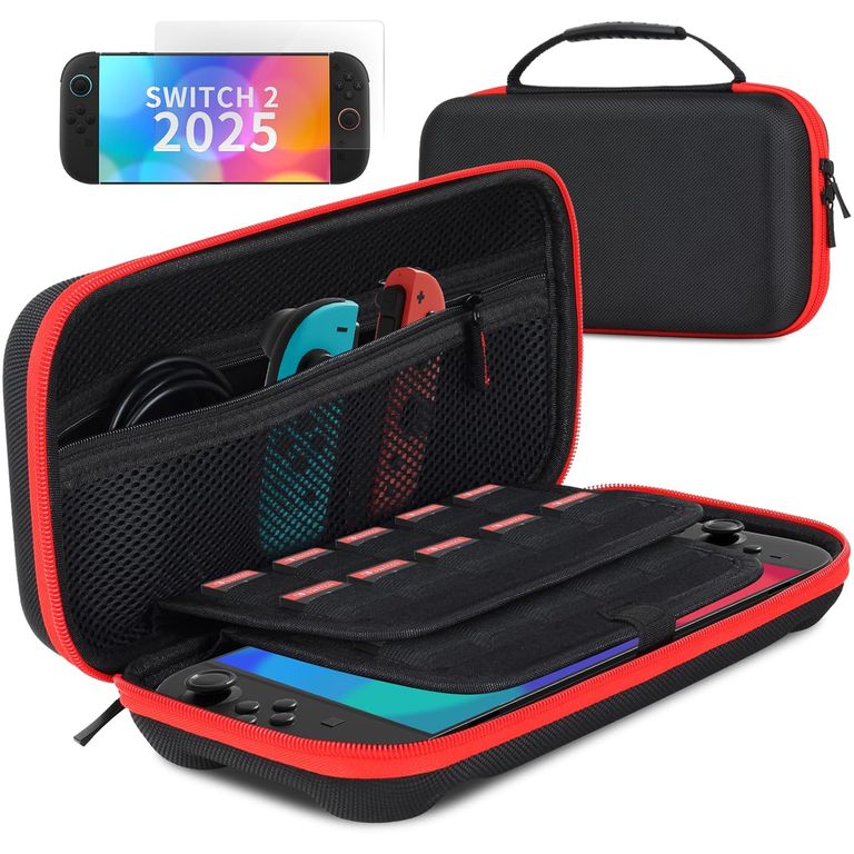 Funda Case + Mica Nintendo Switch 2 Estuche Rígido Negro