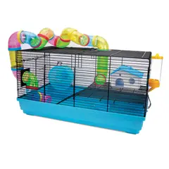 LIVING WORLD - Jaula para hamster jerbos ratones 2 pisos - Playhouse