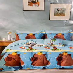 MINGDA - Set de Edredón 1.5pz de 5 Piezas + Set Sabanas + Fundas 100% Algodón