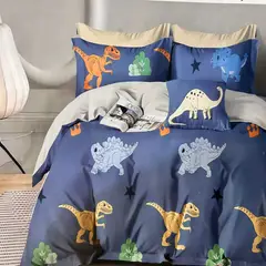 MINGDA - Set de Edredón 1.5pz de 5 Piezas + Set Sabanas + Fundas 100% Algodón