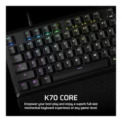 CORSAIR - Teclado mecánico para Juegos K70 Core RGB con reposamuñecas