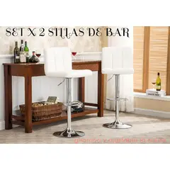 GENERICO - 2 SILLAS BANCO BAR OFICINA GIRATORIO BLANCO
