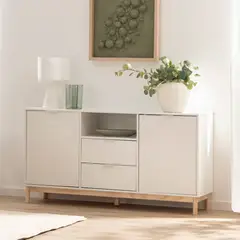 R&R MUEBLES - Aparador Moderno Luu 150 cm Blanco