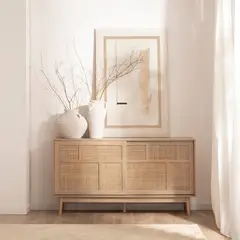 R&R MUEBLES - Aparador Nordico Moderno Alan 150 cm Rovere