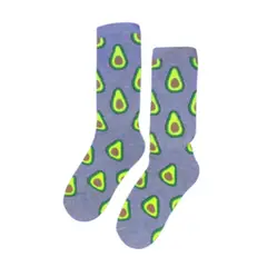 GENERICO - Medias de Algodón Diseño Aguacate Palta Unisex Gris