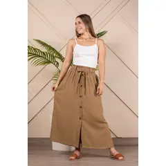 ARMA TU LOOK - FALDA SILVANA DE BOTONES CON CINTURÓN