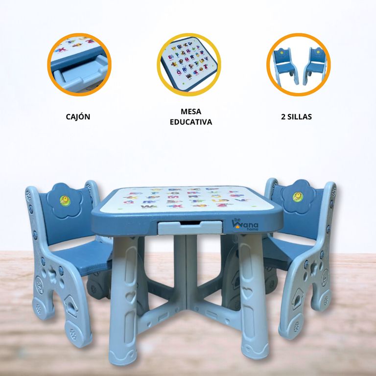 Silla Escritorio 3 en 1 «CHILDESK» Ligth Blue