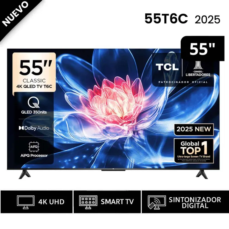 Televisor 55 QLED Smart UHD 4K Google Tv 55T6C