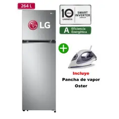 LG - REFRIGERADORA 264 L TOP FREEZER PLATEADO - GT26BPP + PLANCHA OSTER