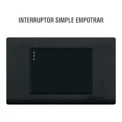 GENERICO - Interruptor Simple Empotrable - Abatron Platinum Negro