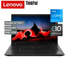 LENOVO - Laptop LenovoThinkPad L14 Gen 4 21H2000KLM Intel Core i5-1335U 16GB RAM 512GB SSD 14"FHD W11 PRO Negro