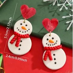 GENERICO - Pendientes de Navidad Muñeco de Nieve