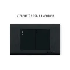 GENERICO - Interruptor Doble Empotrable - Abatron Platinium Negro