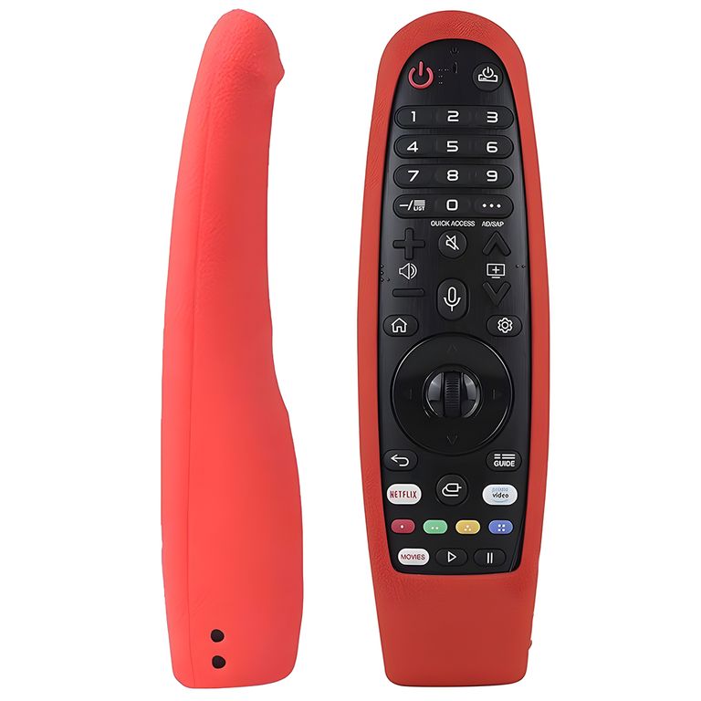 Control Remoto Smart Para Tv Lg Con Comando Por Voz +Funda Color Rojo