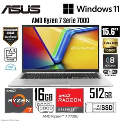 ASUS - Laptop Vivobook 15 M1502YA-NJ147W AMD Ryzen 7 7730U 16GB RAM 512GB SSD 15.6" FHD Cool Silver
