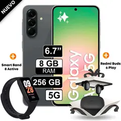 SAMSUNG - Celular Galaxy A56 5G 256GB 8GB RAM Negro + Redmi Buds 6 Play + Xiaomi Smart Band 8 Active