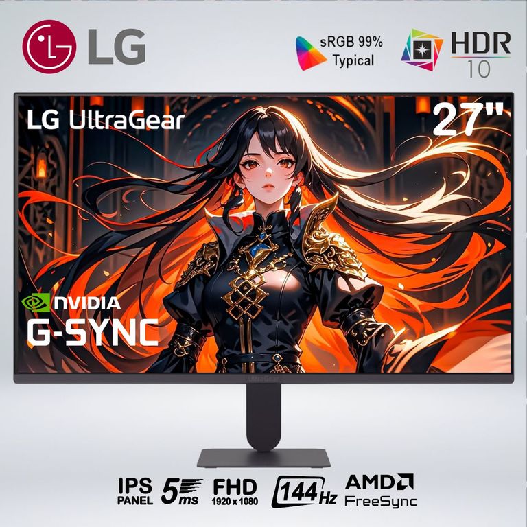 MONITOR 27G411A ULTRAGEAR FULL HD 27 " IPS 144hz 5ms HDR10 G-SYNC AMD