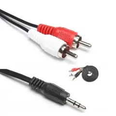 GENERICO - Cable Mini Plug 3.5 a 2 Rca Macho 1.5 Metros