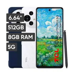TCL - CELULAR 50 PRO NXTPAPER 6.78" 8GB 512GB 108 MP + 8 MP + 2 MP Blanco C+P