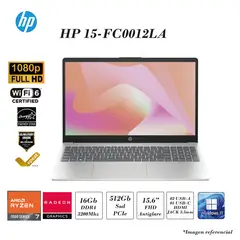 HP - LAPTOP 15-FC0012LA RYZEN 7-7730U 16GB RAM 512GB SSD AMD RADEON 15.6 FHD 3CELL WIN 11 SILVER