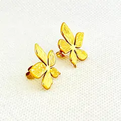 GENERICO - Aretes Chunky de Acero Flor