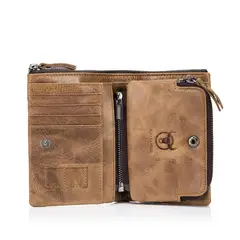 BULLCAPTAIN - - Billetera de Cuero QB-013-BR - Marrón Claro