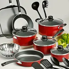TRAMONTINA - Batería De Cocina Primaware De 18 Piezas Rojo