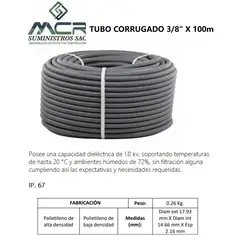 GENERICO - TUBO CORRUGADO 3/8" X 100 MTS.