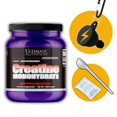 ULTIMATE NUTRITION - CREATINA DE 1KG CON CUCHARA MEDIDORA GEL ANTIHUMEDAD Y PORTASUPLEMENTOS - CREATINA MONOHIDRATADA Y MICRONIZADA
