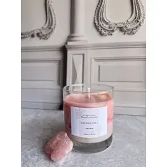 GENERICO - Vela Aromática de Cera de Soya con Cuarzo Rosa Alma Gemela