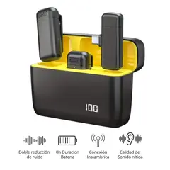 GENERICO - Micrófono K6 lavalier One Drag Two Pantalla digital con Case de carga