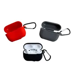 GENERICO - CASE FUNDA COMBO X3 UNIDADES PARA AIRPODS COLORES NEGRO GRIS Y ROJO