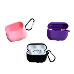GENERICO - CASE FUNDA COMBO X3 UNIDADES PARA AIRPODS COLORES NEGRO MORADO Y ROSA