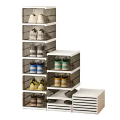 GENERICO - Zapatera plegable de 6 niveles almacenamiento para zapatos negro transparente