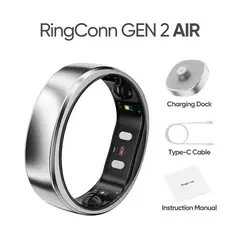 RINGCONN - Anillo inteligente Gen 2 Air Galaxy Silver, Tamaño 7