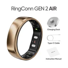 RINGCONN - Anillo inteligente Gen 2 Air Dune Gold, Tamaño 9